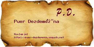 Puer Dezdemóna névjegykártya